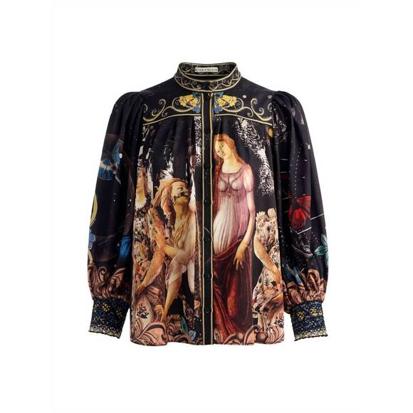 NEW ALICE + OLIVIA cora button down blouse in multi - Picture 4 of 5